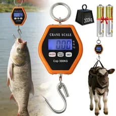 Balança Gancho 300kg Digital Suspensa Pesca Mala Bagagem Crane Scale AAA Grátis