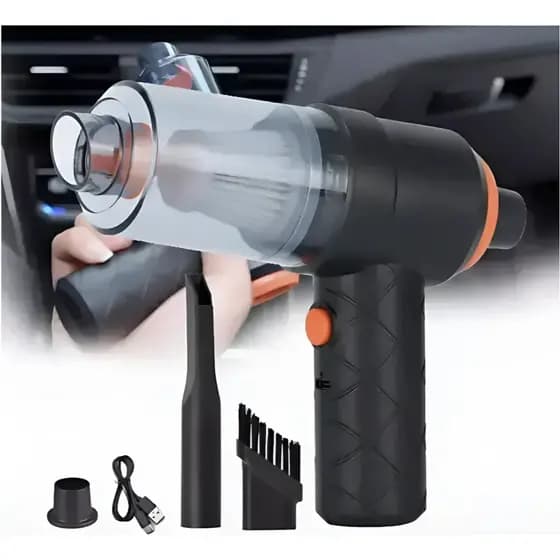 Aspirador De Pó Com 2 Bateria Usb Portátil Completo Linha Carro E Casa 2000mAh Multifuncional