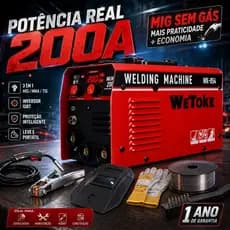 Kit Máquina De Solda Inversora Tocha + Máscara Acessórios Vermelho 220V
