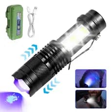 Lanterna LED Recarregável USB Mini Tática COB EDC Portátil Alumínio IPX4