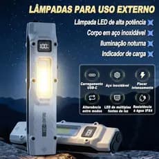 Lanterna Tática EDC YM-M28 Recarregável USB-C 880 Lumens COB UV Vermelha IPX4