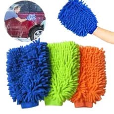 kit 2 Luva Microfibra Para Lavar Carro Moto Limpeza Automotiva