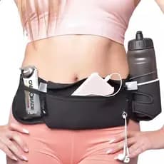 Pochete Esportiva Premium De Cintura Cinto Elástico Saida Para Fone De Ouvido Suporte Para a Garrafa