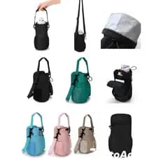 Suporte Para Garrafa ou Porta Copo Bolsa Com Alça Ajustável e Alça para Mão Portátil