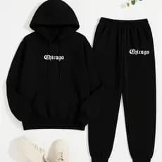 Conjunto Moletom Feminino/Masculino Chicago Streetwear - Blusa Canguru Com Capuz + Calça Jogger