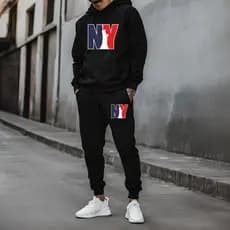 Conjunto Moletom Calça Moletom Canguru Estampada NY Estatua Dda Liberdade  Kit Lançamento