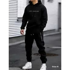 Conjunto Moletom Masculino Los Angeles Premium - Blusa Canguru com Capuz e Calça Jogger Streetwear