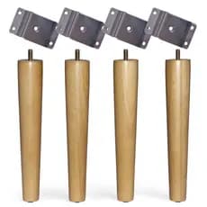 Kit 4 Pés Palito em Madeira 23 cm de Eucalipto para Racks e Estantes PARA SOFÁ CRISTALEIRAS PUF