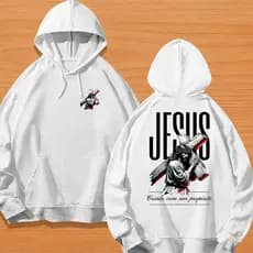 BLUSA DE FRIO MOLETOM CANGURU UNISSEX STREETWEAR JESUS CARREGANDO A CRUZ