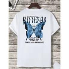 CAMISETA UNISSEX ESTAMPA PERSONALIZADA BORBOLETA AZUL