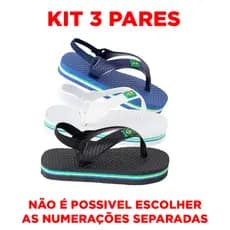 Kit 3 Pares Chinelos Baby Menino Com  Elastico Para o Dia a Dia Primeiros Passos Promoção Imperdível