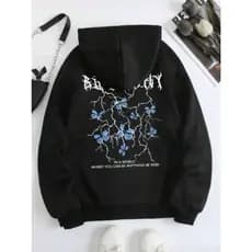 BLUSA DE FRIO MOLETOM CANGURU UNISSEX STREETWEAR BORBOLETA AZUL