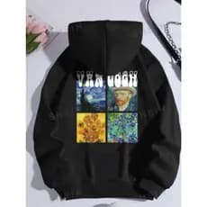 BLUSA DE FRIO MOLETOM CANGURU UNISSEX STREETWEAR VAN GOGH CORES