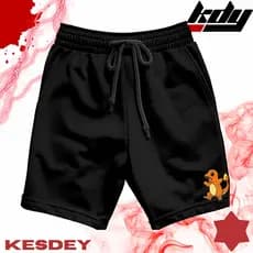 Shorts Masculina Bermuda Estilo Mauricinho Leve Slim com Bolso Lateral Estampa POKEMON CHAMANDER