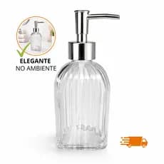 Porta Sabonete Liquido Banheiro Vidro 400ml Dispenser para Sabonete Alcool Hidratante Creme