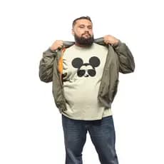 Camiseta Plus Size Básica Masculina Mickey Óculos de Sol