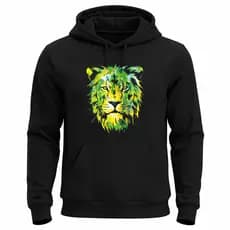 MOLETON UNISSEX FEMININO MASCULINO CANGURU LEÃO BRASIL COM CAPUZ BLUSA DE FRIO CASACO