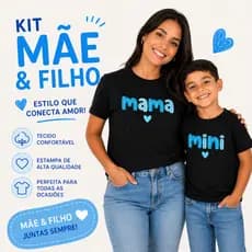 KIT CAMISETA MÃE E FILHO MAMA E MINI TAL MÃE TAL FILHO DIA DAS MÃES LOOK COMBINANDO