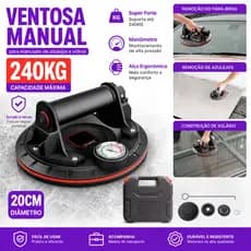 Ventosa Manual Para Manuseio De Azulejos E Vidros 200KG/240 Kg  Manômetro Com Ventosa E Manômetro De Alta Pressão