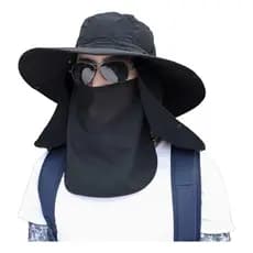 Chapéu Boné De Pescador Com Aba Grande E Proteção Solar