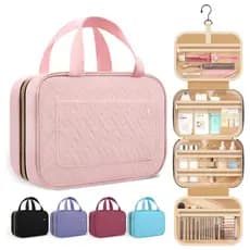 Bolsa de toalete de viagem bolsa de armazenamento de cosméticos portátil de grande capacidade