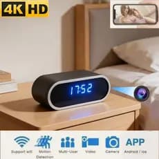 Câmera Espiã Relógio 4K Wifi Visão Noturna Escondida Segurança Monitoramento Babá App Pronta Entrega