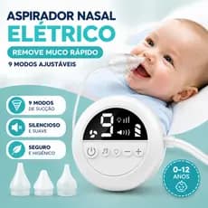 Aspirador Nasal Elétrico Para Bebê Remove Muco Rápido Possui 9 Modos Ajustáveis