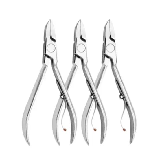 Kit 3 Alicate de Unha Profissional Manicure Pedicure, cortador de unha e Removedor de Cutícula Aço