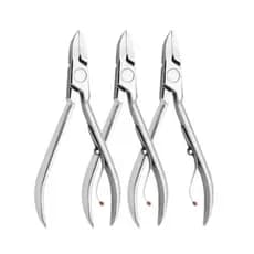 Kit 3 Alicate de Unha Profissional Manicure Pedicure, cortador de unha e Removedor de Cutícula Aço
