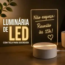 Luminária LED 3D Com Lousa Acrílica Para Recados e Mensgens Abajur de Mesa USB Para Escritório e Quarto Presente