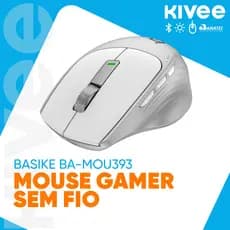 Kivee X Basike Mouse Sem Fio Bluetooth 2.4G Silencioso DPI Ajustável USB-C Ergonomico Bateria 600mAh MOU393