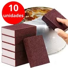 Kit Esponja Magica 3/5/10 Unidades Tira Manchas Riscos Ferrugem Sujeiras Pesada Panela Aço Inox