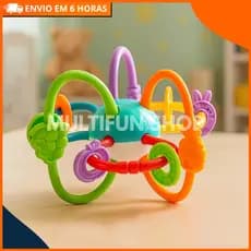 Mordedor e Chocalho Fruit Ball Brinquedo Educativo Interativo Para Bebê