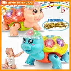 Brinquedo Tartaruga Fujão Elétrico Com Som Luz E Movimento Interativo ENVIO IMEDIATO