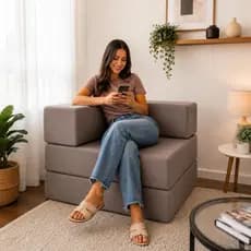Sofá Poltrona Modular Sala - Quarto Multiuso Dobrável