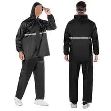 Conjunto Capa Chuva Jaqueta grosso Com Capuz e calça  Pvc Impermeável Motoqueiro - A846