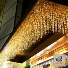 Cascata Natal 400 Led 10 Metros Decoração Enfeite Natalino Luz Branco Quente Fixa 127v 220v
