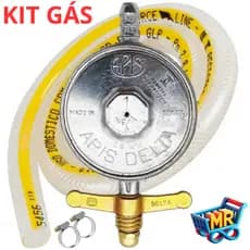 Kit Registro Regulador Gás de Cozinha para Botijão P13 Com Mangueira e 2 Abraçadeiras