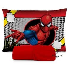 JOGO DE LENÇOL SOLTEIRO INFANTIL HOMEM ARANHA  FRONHA TRAVESSEIRO, LENÇOL DE ELASTICO