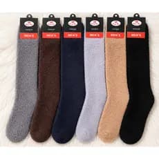 Meias de Pelúcia Masculina Térmica Grossa Cano Alto Inverno Confortável Atacad