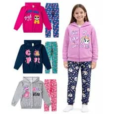 Kit 2 Conjuntos Infantil Menina Moletom com legging "SUPLEX TÉRMICA''
