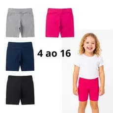 Kit 2 Shorts Ciclista Infantill  em Cotton | Do 4 ao 16