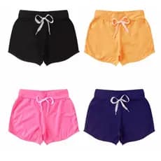 Shorts Infantis Lisos em Kit c/ 4 Unidades