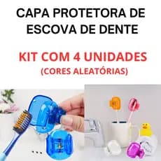 Kit Essencial! 4 unidades de Capas de Proteção para Escova de Dente. Praticidade e Higiene em Dobro!