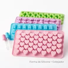 Molde de Silicone 48 Cavidades Gummy Bear Forma Gelatina Gelo Chocolate Bala Jujuba Candy com Conta-Gota