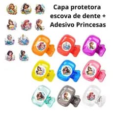 Capinha Protetora Escova Dente Personalizada Adesivo Estilo Stitch, Animais, Princesa Portátil