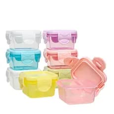 Kit c/ 8 Potinhos para armazenar Papinha, Comida de criança, bebê com tampa hermetica 60ml