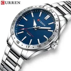 CURREN 8452 Relógio De Quartzo Masculino Casual Estilo Empresarial Suave Pulseira De Aço Maduro À Prova D'água Pulso