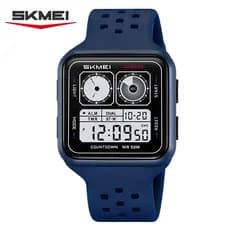 SKMEI 2688 Relógio Digital Quadrado Retrô Para Homens 50M À Prova D'água Contagem Regressiva Alarme De Tempo Duplo Eletr