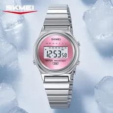 SKMEI 2521 Moda Delicada Relógio Digital Feminino Multifuncional Pulseira De Aço À Prova D'água De Pulso Presente